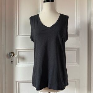 Garnet Hill Women’s Gray Weekender Sleeveless Organic Pima Cotton Tank Top Small